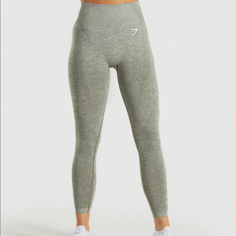 Gymshark Vital Seamless Leggings in Khaki Marl